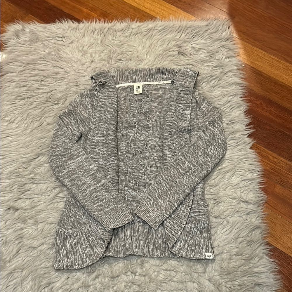 Roxy cotton gray open cardigan size‎ xs